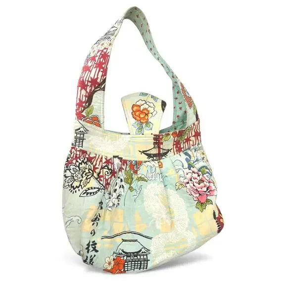 Artisan J. Castle Designer Bag Handbag Purse Tote Large Japanese Asian Noren - Picture 4 of 8